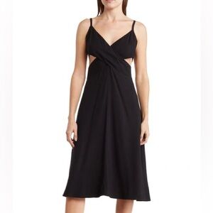 Melrose and Market Black Twist-Front Midi Dress